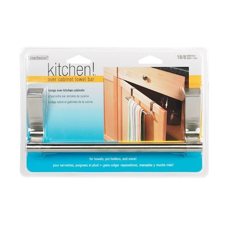 Interdesign iDesign Brushed Silver Over the Cabinet Towel Bar 9-1/4 in. L Stainless Steel 29450